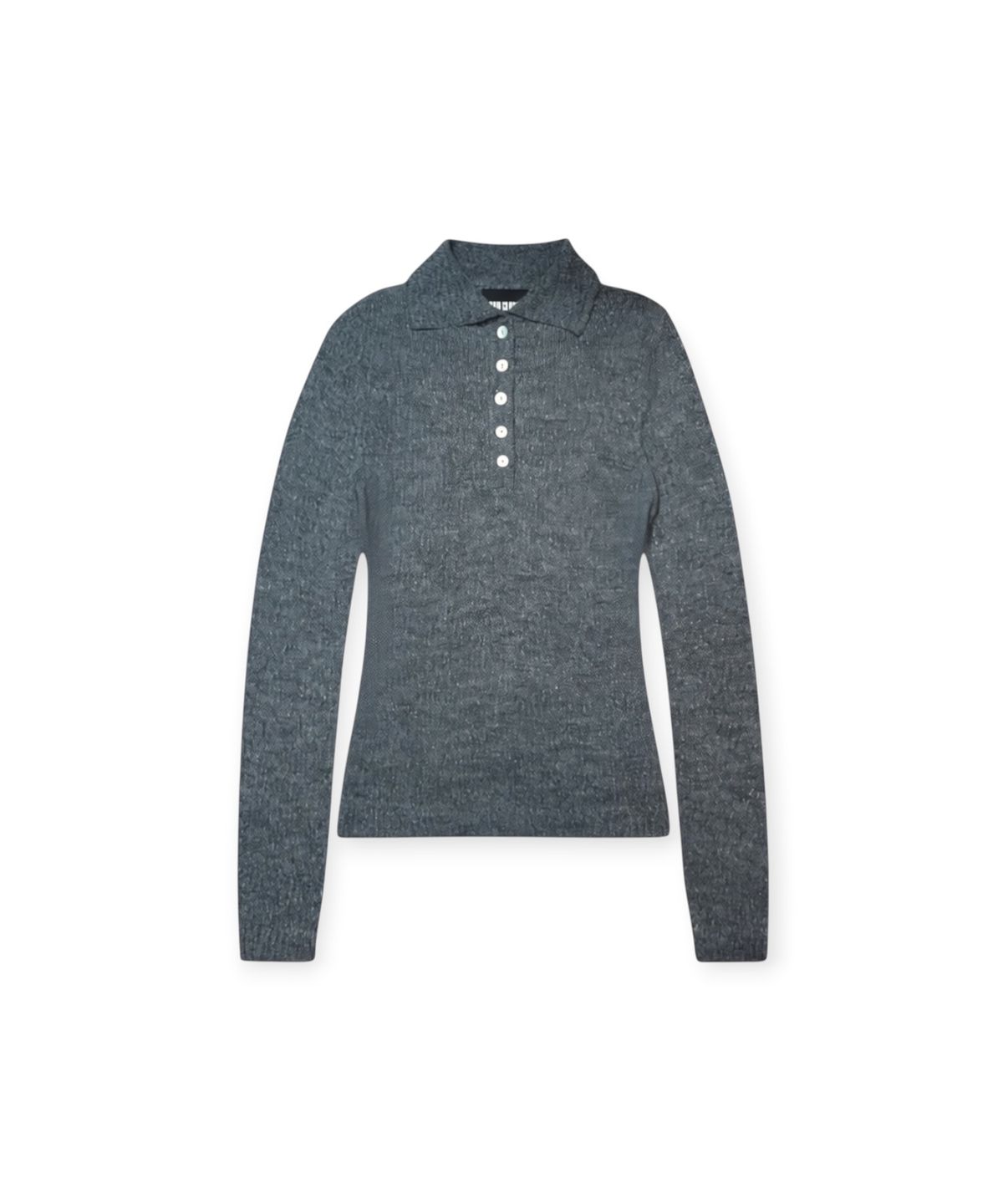 본슬리피(BORN SLIPPY) Alpaca Polo Knit (Charcoal)
