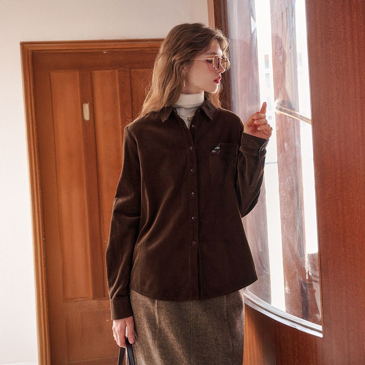 심플레트로(SIMPLE RETRO) SR_Detachable corduroy shirt_3color