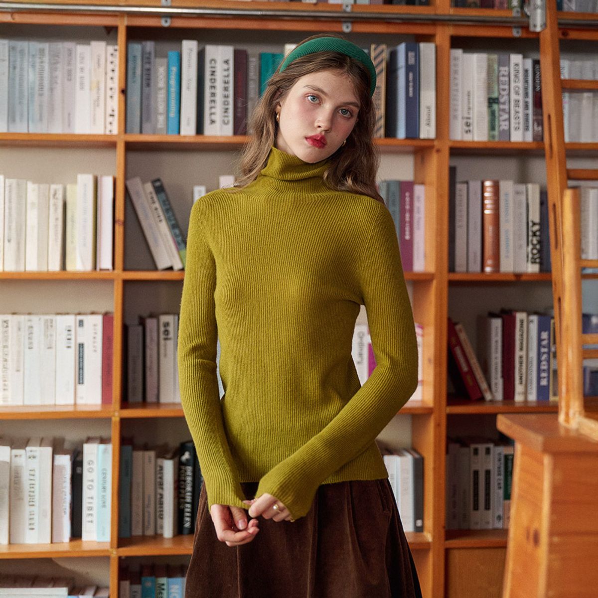 심플레트로(SIMPLE RETRO) SR_Wool turtleneck sweater knit_4color