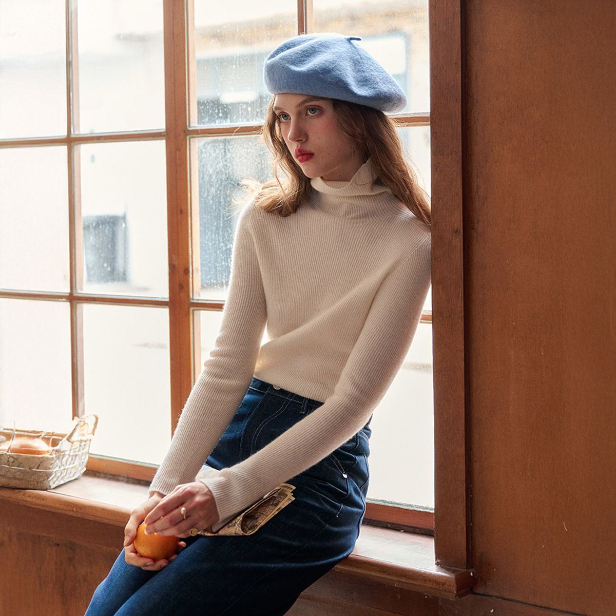 심플레트로(SIMPLE RETRO) SR_Wool turtleneck sweater knit_4color