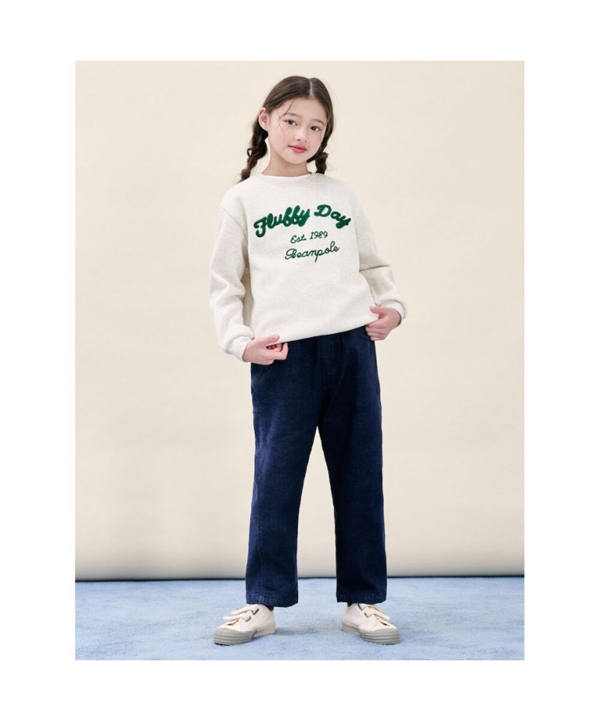 빈폴 키즈(BEANPOLE KIDS) 부클 자수 기모 스웨트 셔츠  베이지 (BI5Y41U02A)