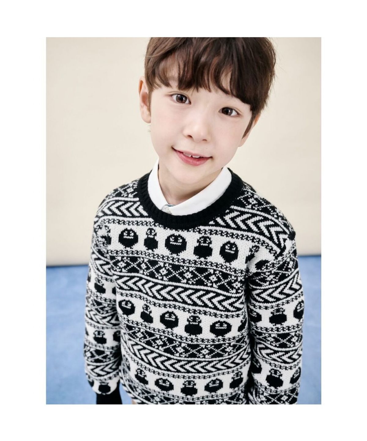빈폴 키즈(BEANPOLE KIDS) 푸즈예티 페어아일 풀오버 니트  블랙 (BI5Y51U025)
