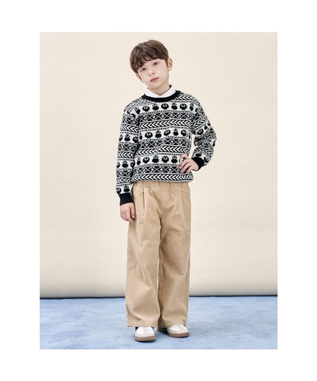 빈폴 키즈(BEANPOLE KIDS) 푸즈예티 페어아일 풀오버 니트  블랙 (BI5Y51U025)