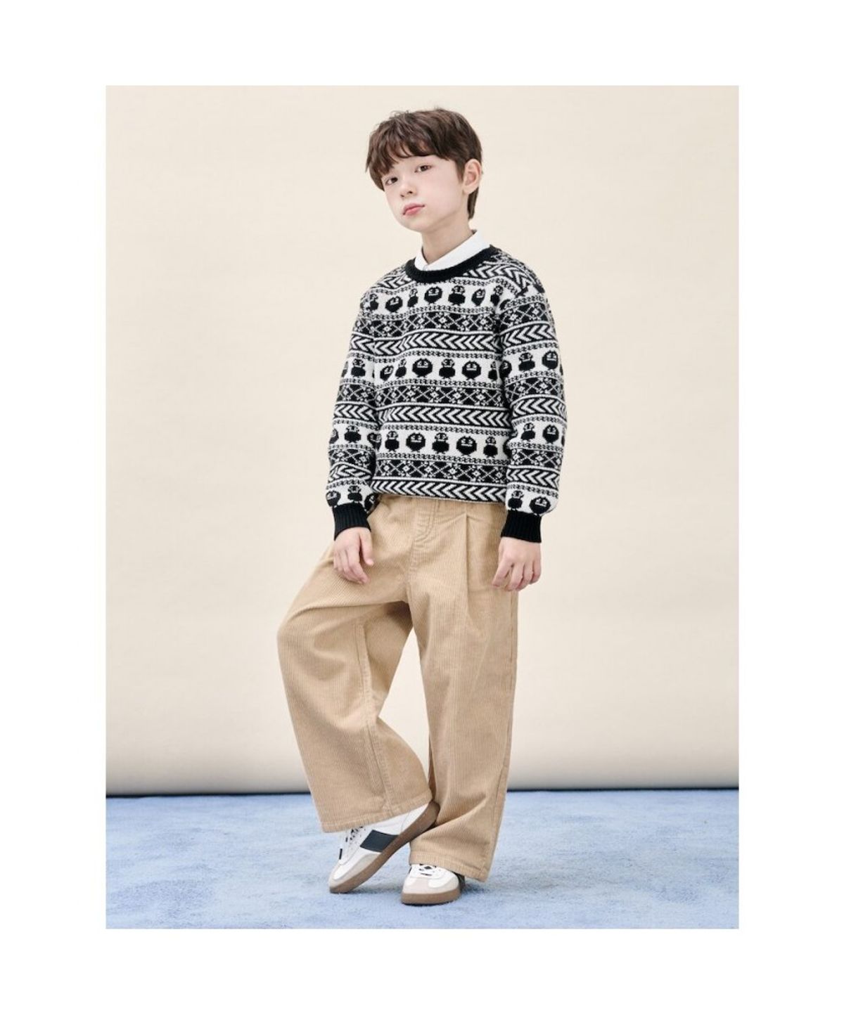 빈폴 키즈(BEANPOLE KIDS) 푸즈예티 페어아일 풀오버 니트  블랙 (BI5Y51U025)