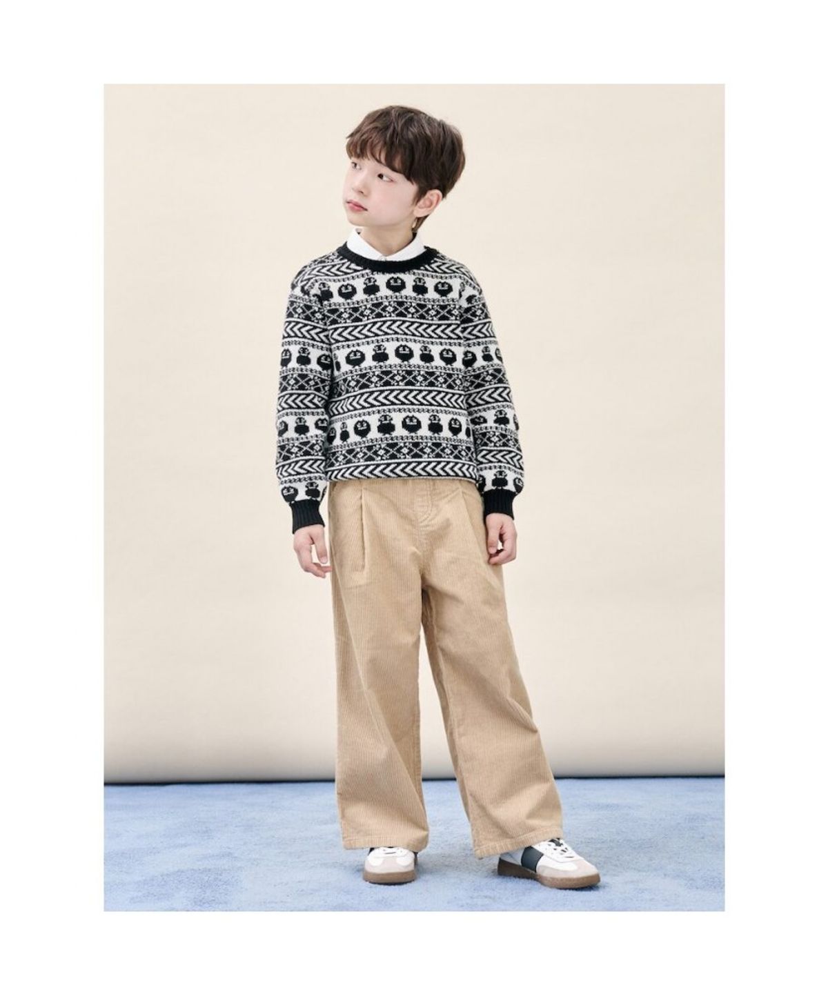 빈폴 키즈(BEANPOLE KIDS) 푸즈예티 페어아일 풀오버 니트  블랙 (BI5Y51U025)