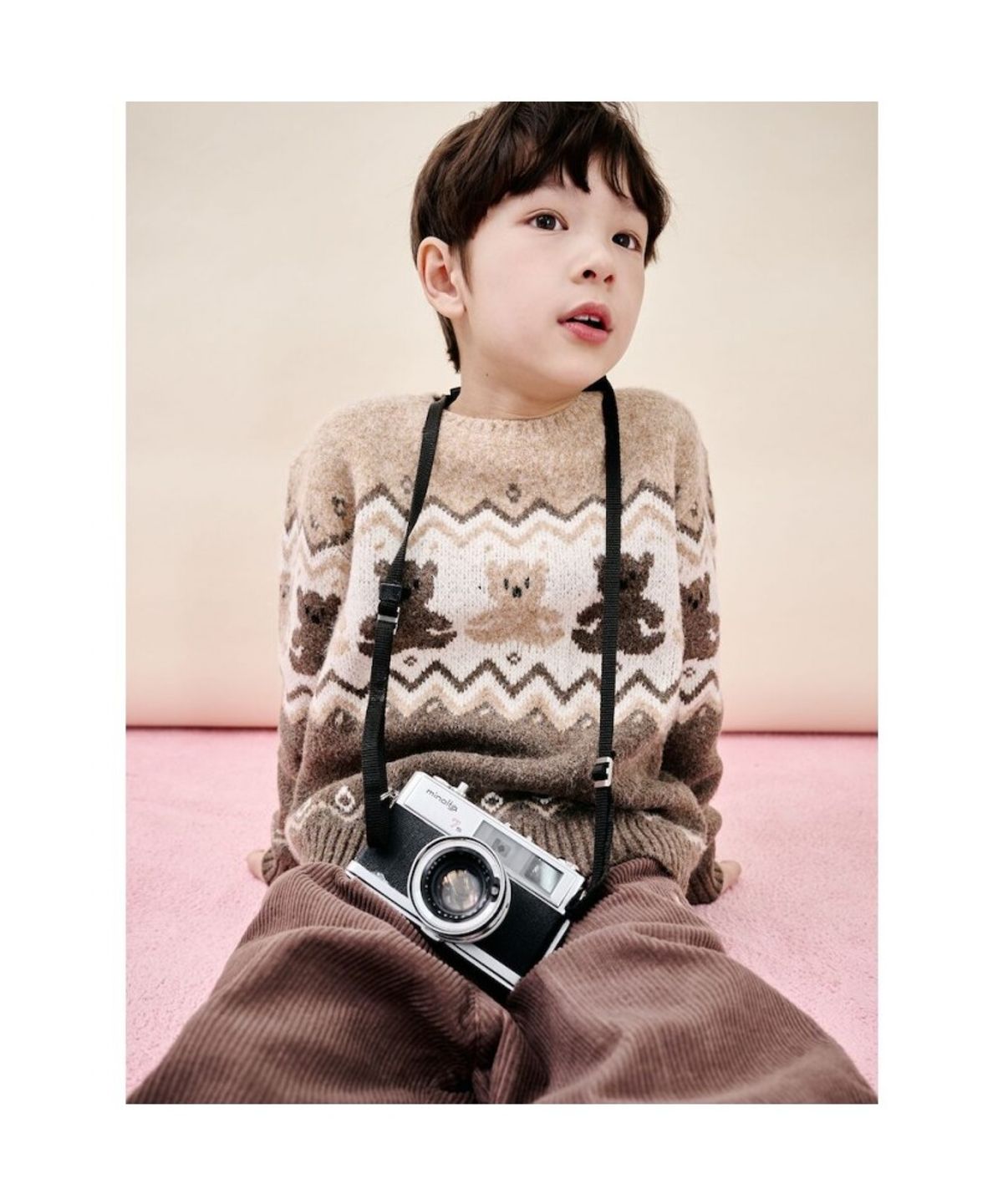 빈폴 키즈(BEANPOLE KIDS) 곰돌이 코위찬 풀오버 니트  브라운 (BI5Y51U03D)