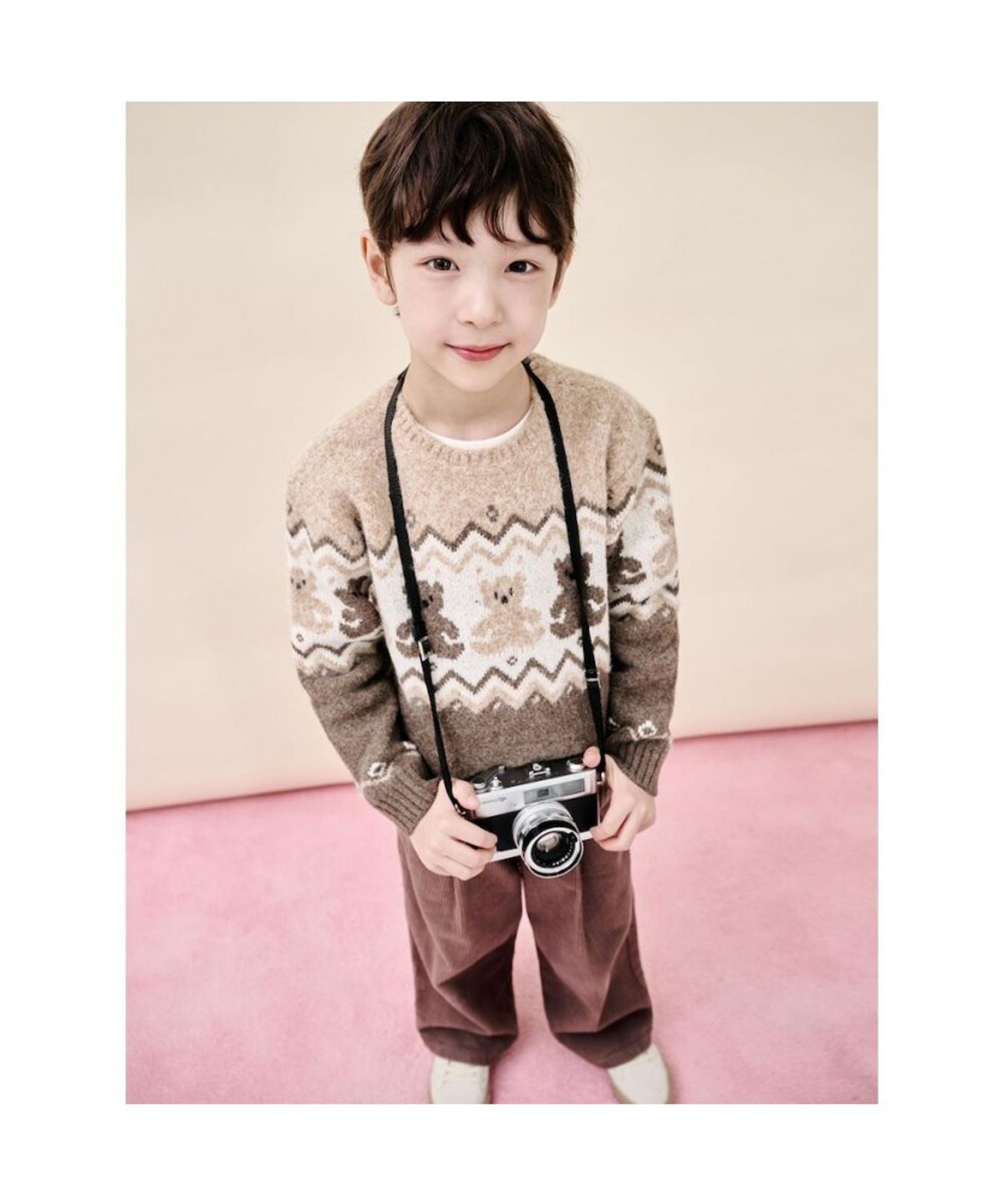 빈폴 키즈(BEANPOLE KIDS) 곰돌이 코위찬 풀오버 니트  브라운 (BI5Y51U03D)