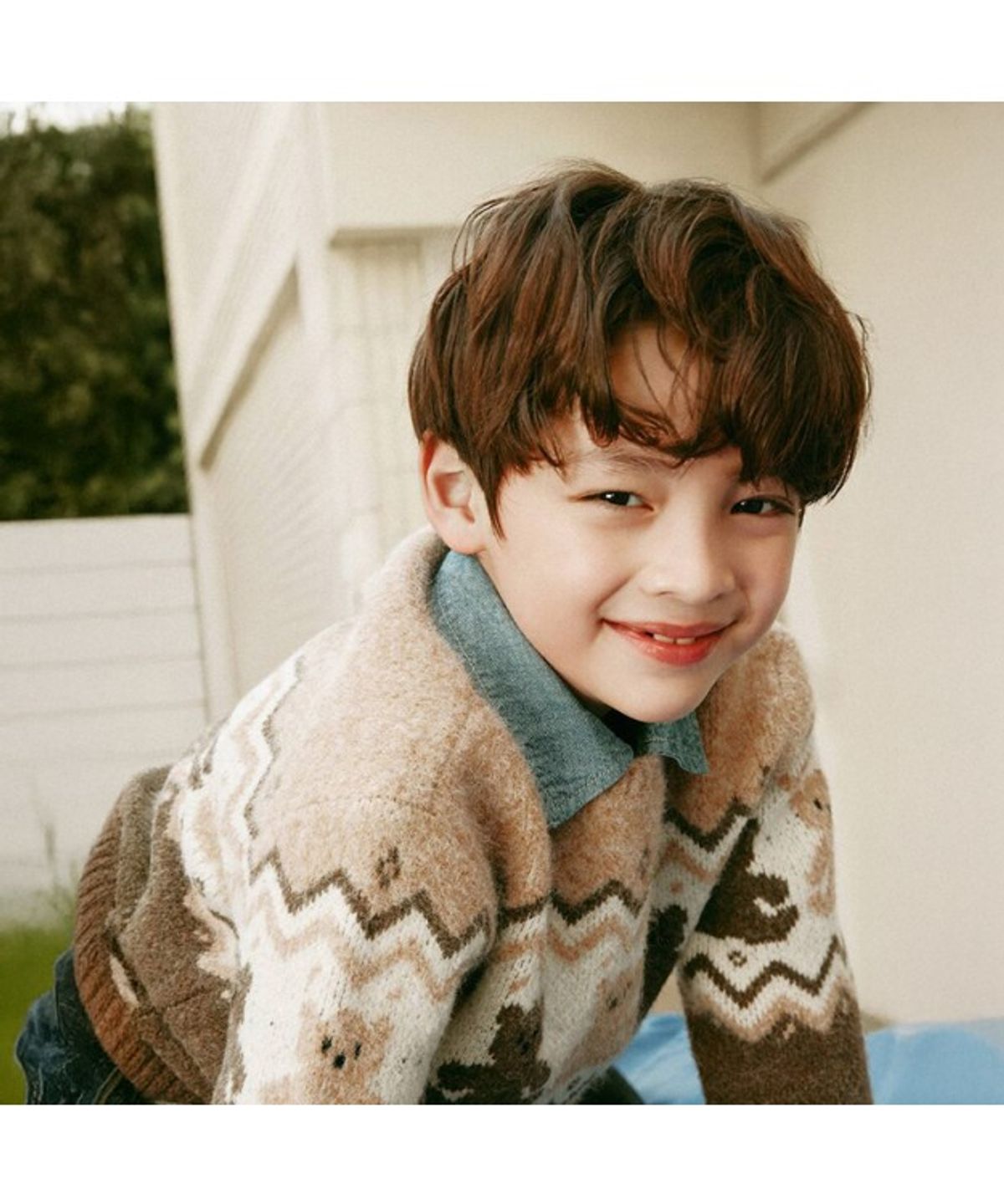 빈폴 키즈(BEANPOLE KIDS) 곰돌이 코위찬 풀오버 니트  브라운 (BI5Y51U03D)
