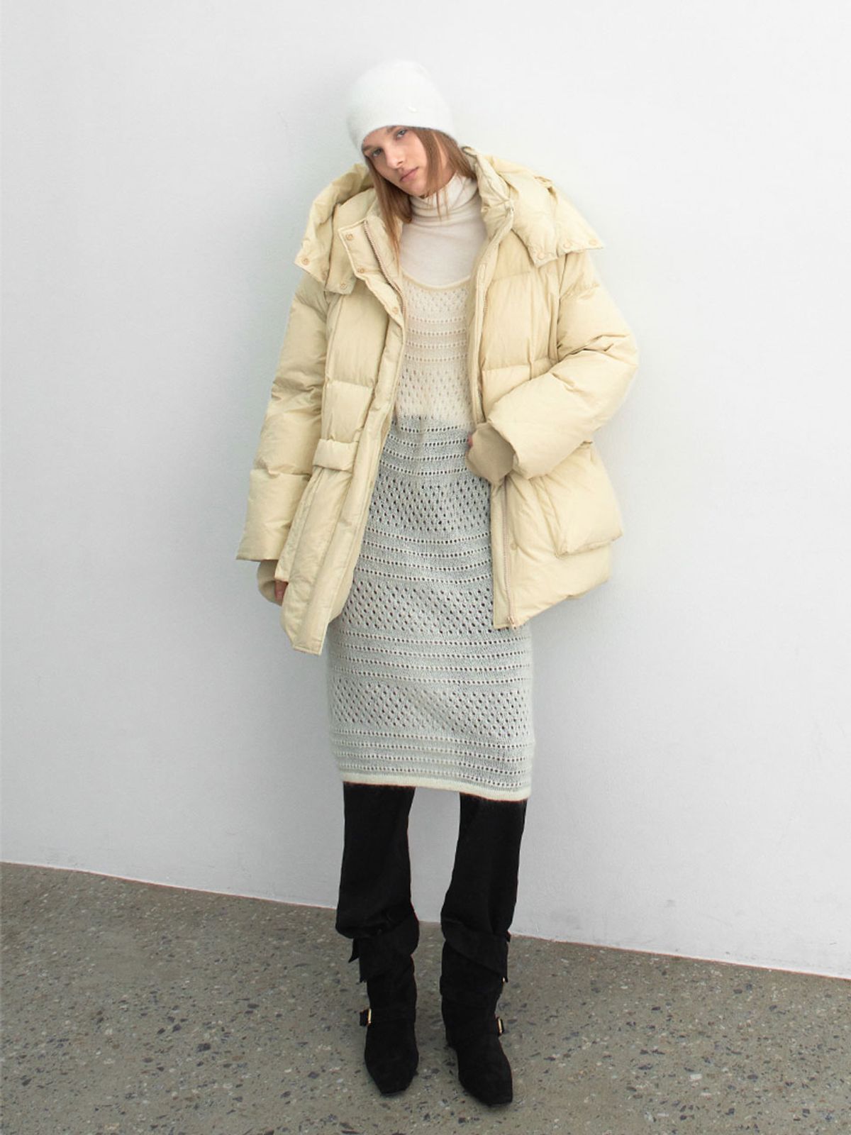 아틀리에 나인(ATELIER NAIN) (JP-583)DUCK DOWN HOODY HALF PADDING