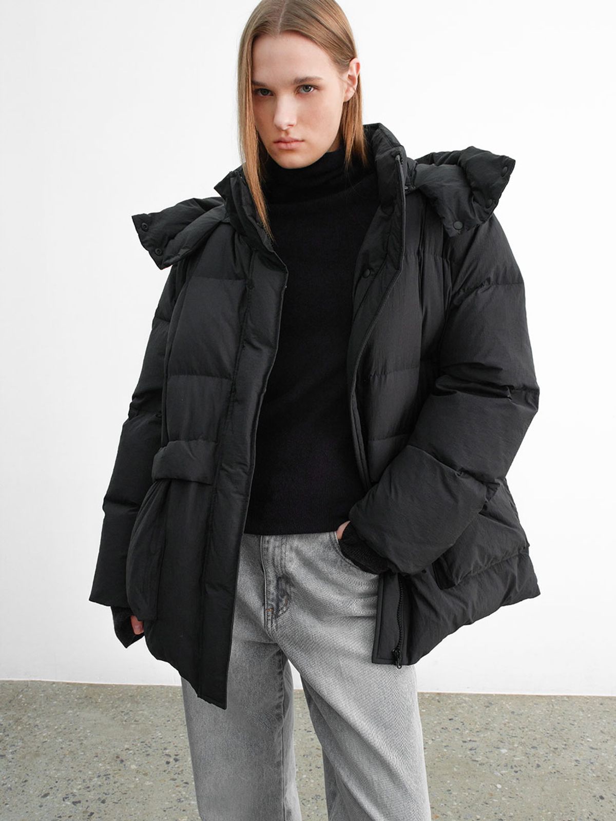 아틀리에 나인(ATELIER NAIN) (JP-583)DUCK DOWN HOODY HALF PADDING