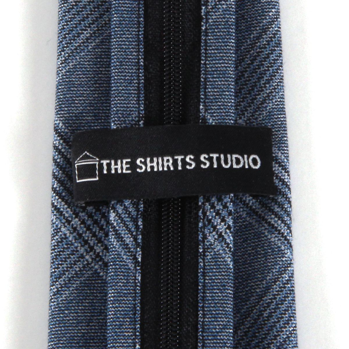 더셔츠스튜디오(THE SHIRTS STUDIO) 블루 멜란 체크 자동 넥타이