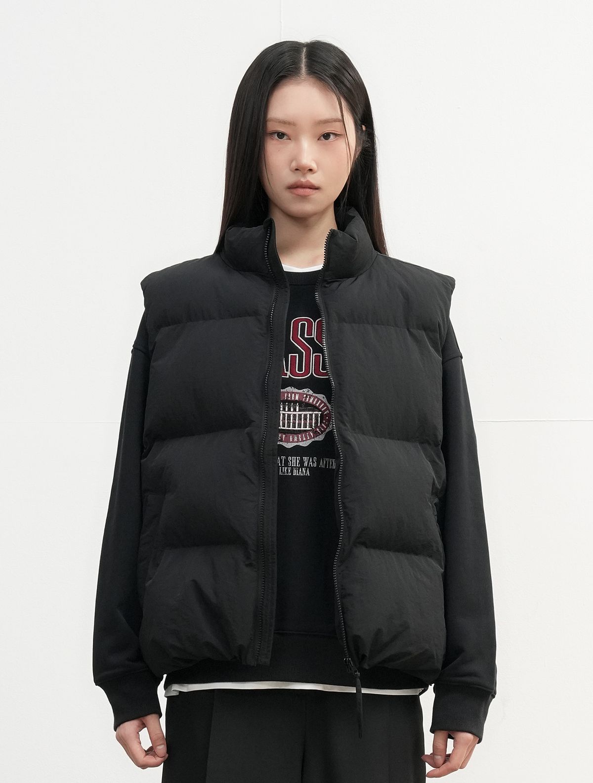 제너럴아이디어(GENERALIDEA) UNISEX 나일론 패딩 베스트 [BLACK] / SBE3U08009