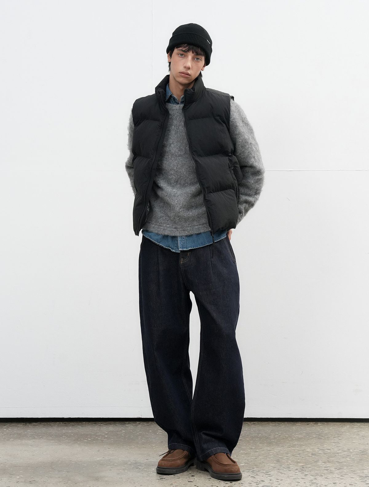 제너럴아이디어(GENERALIDEA) UNISEX 나일론 패딩 베스트 [BLACK] / SBE3U08009