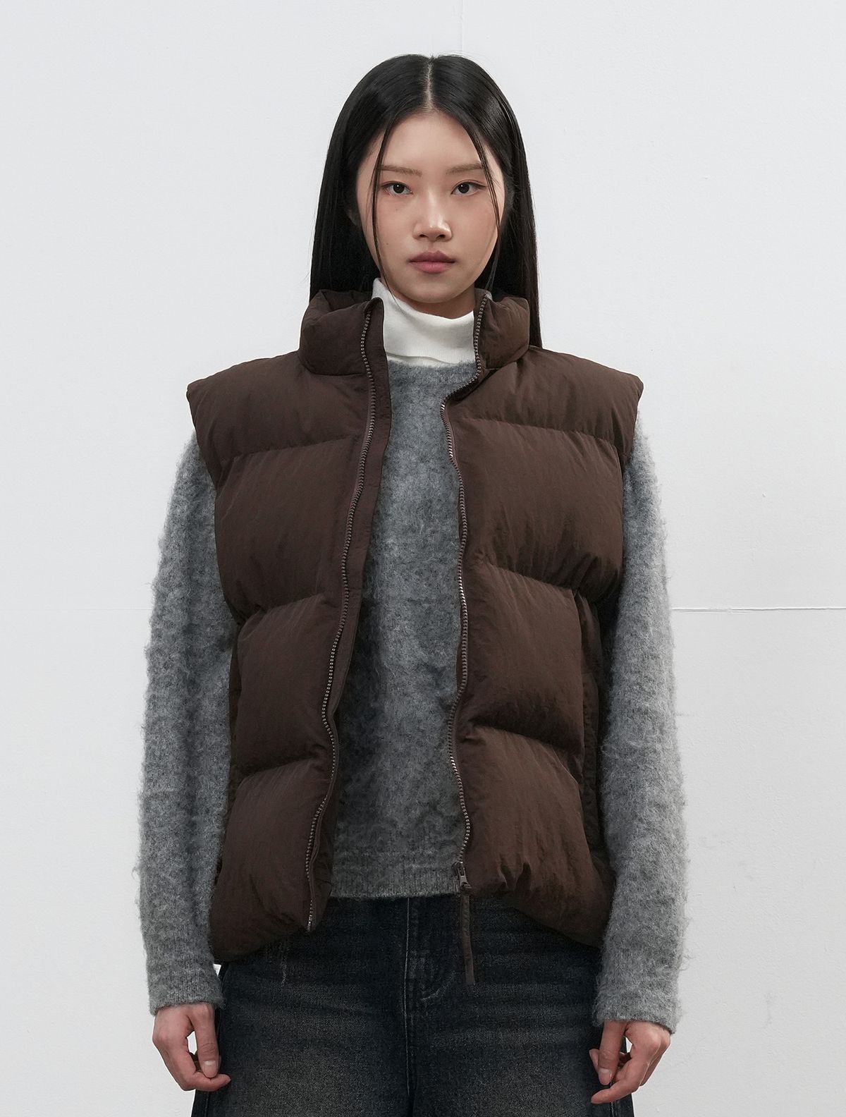 제너럴아이디어(GENERALIDEA) UNISEX 나일론 패딩 베스트 [BROWN] / SBE3U08009