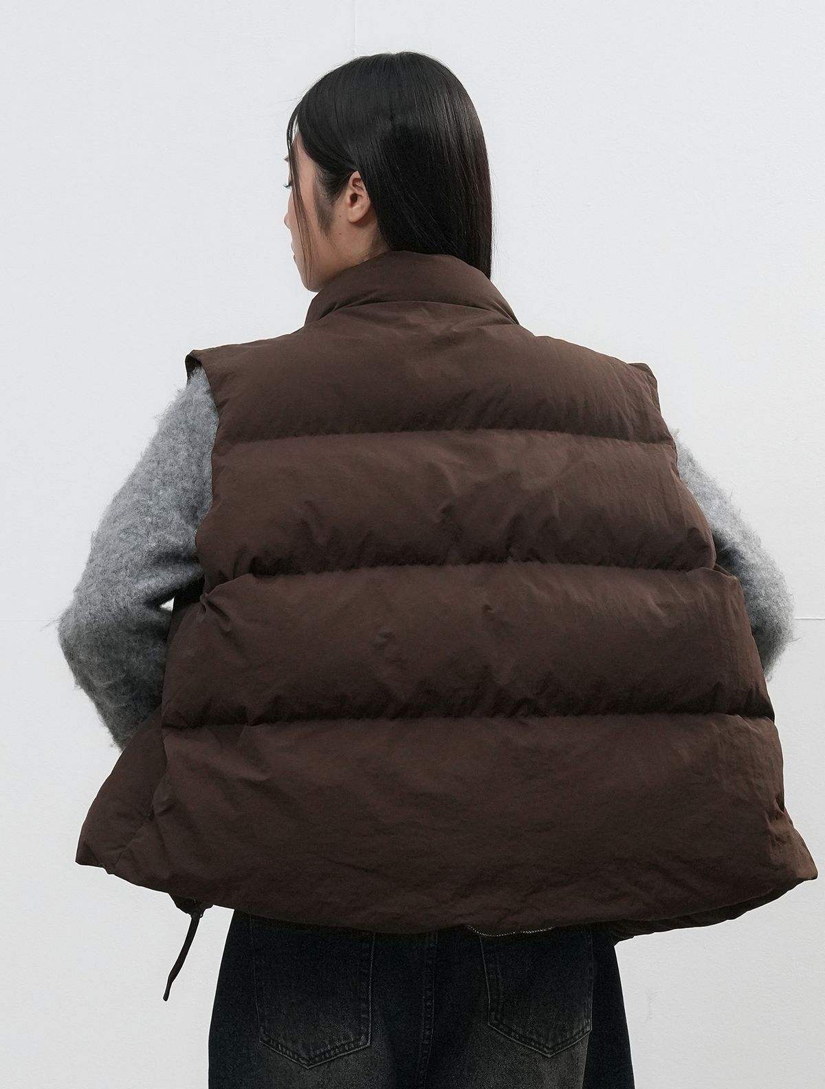제너럴아이디어(GENERALIDEA) UNISEX 나일론 패딩 베스트 [BROWN] / SBE3U08009