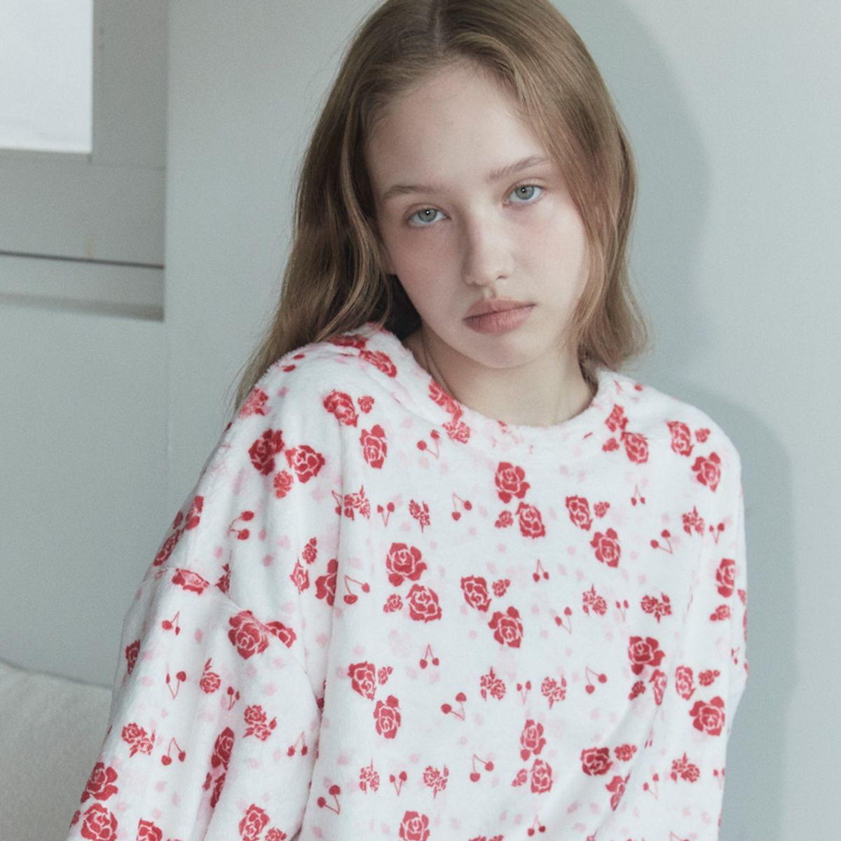 뮤즈무드(MUSEMOOD) rose cherry winter pajama (수면잠옷)