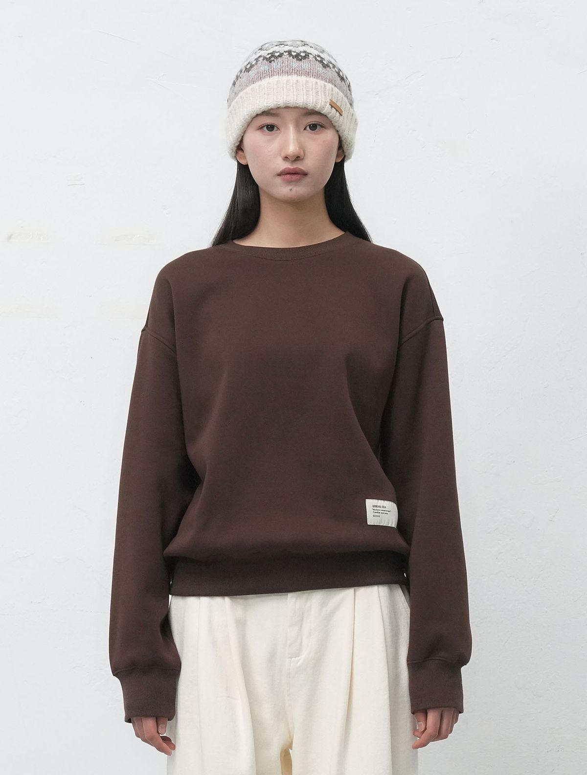 제너럴아이디어(GENERALIDEA) UNISEX 클럽 기모 맨투맨 [BROWN] / SBE4U02012