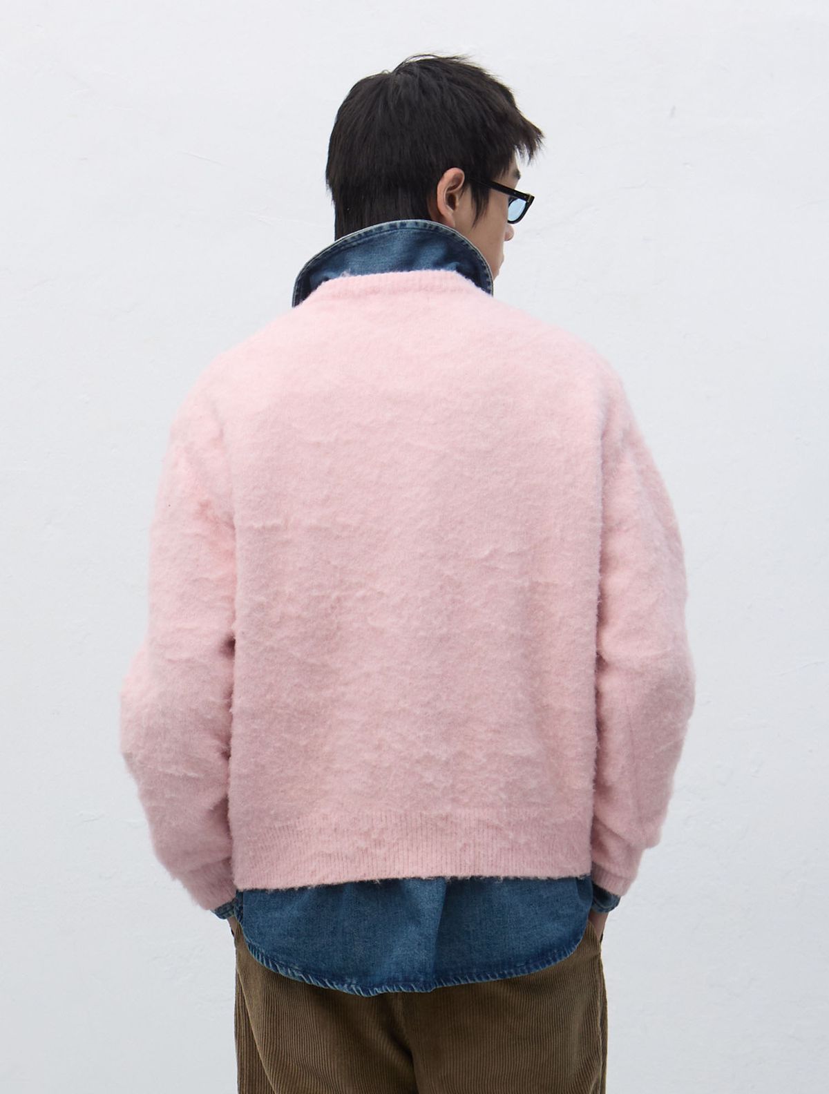 제너럴아이디어(GENERALIDEA) UNISEX 헤어리 니트 포켓 가디건 [PINK] / SBE4U04019