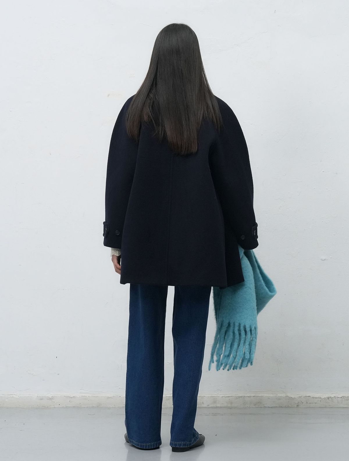 제너럴아이디어(GENERALIDEA) 울 발마칸 하프코트 [NAVY] / WBE4L10526