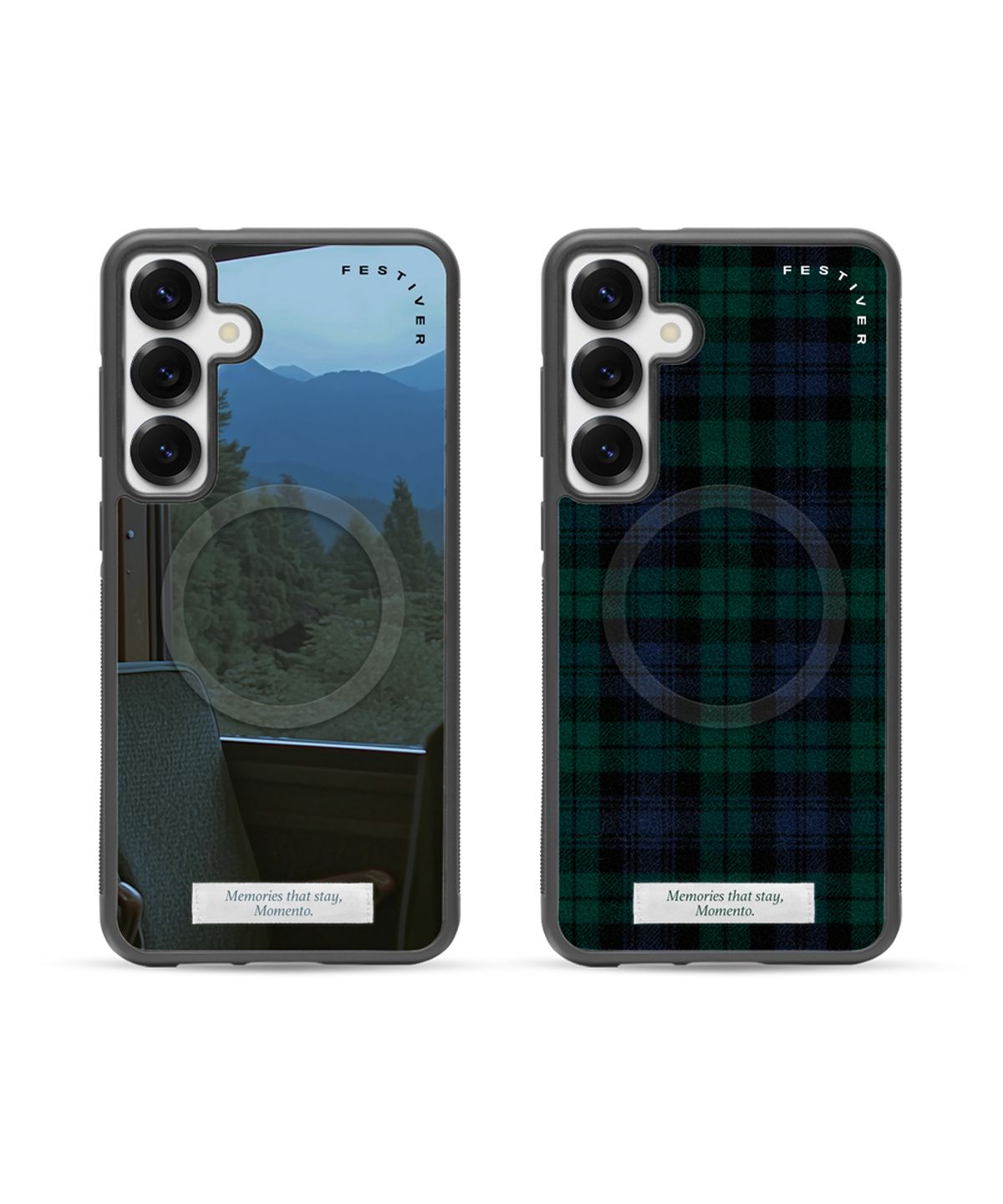 페스티버(FESTIVER) (MagSafe) Momento Glass bumper case_Midnight Green