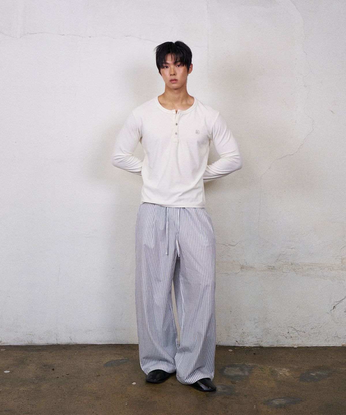 레코딩하우스(RECORDINGHOUSE) REC TERRY HENLEY-NECK [WHITE]