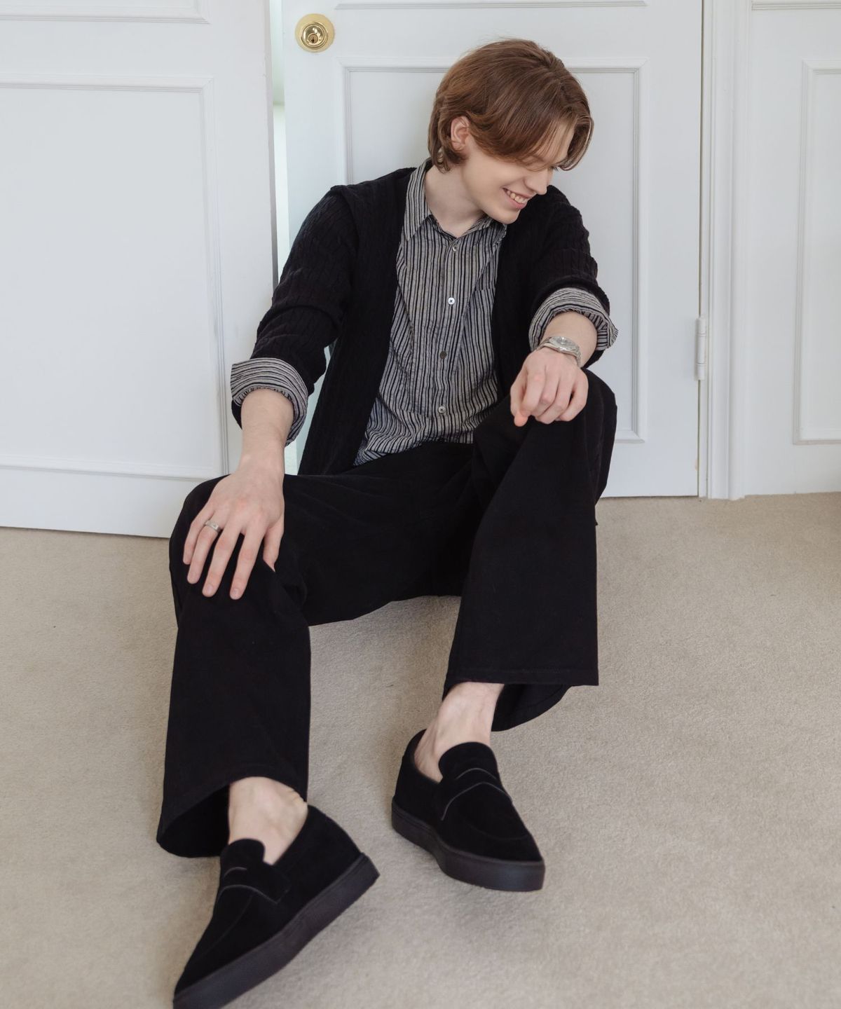 디퍼슈(DIFFERSHOE) 아덴 스니커즈 로퍼 6CM [블랙]