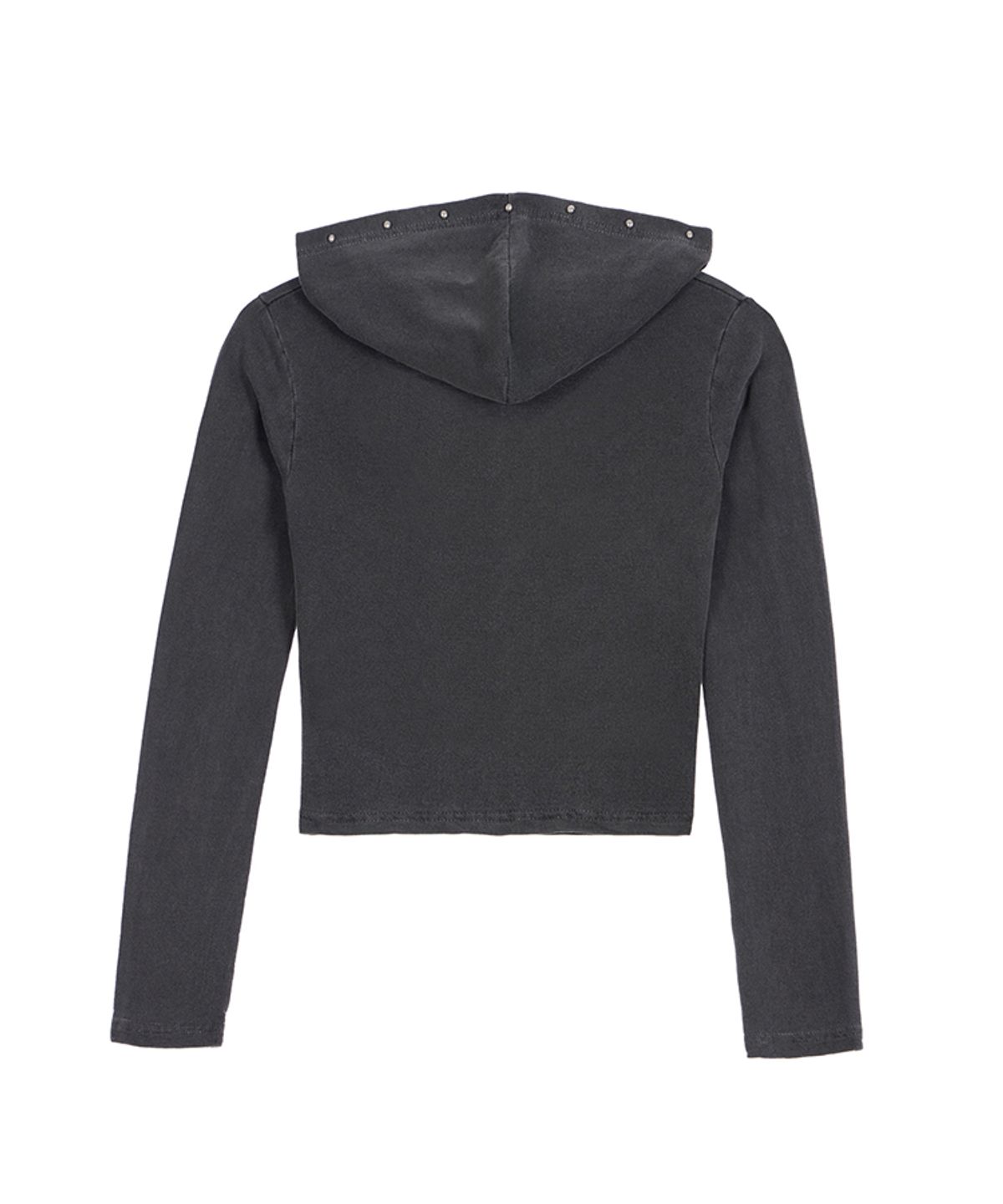 분트(VOONT) Stud Line Hood Long Sleeve (CHARCOAL)