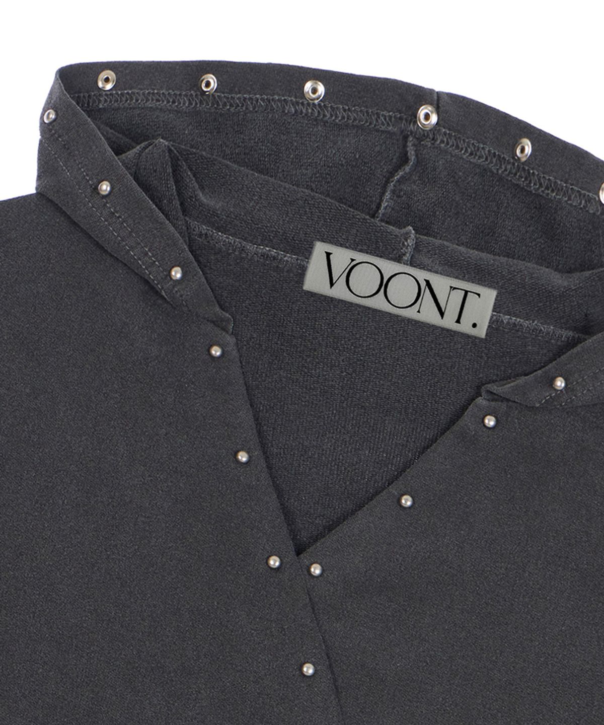 분트(VOONT) Stud Line Hood Long Sleeve (CHARCOAL)