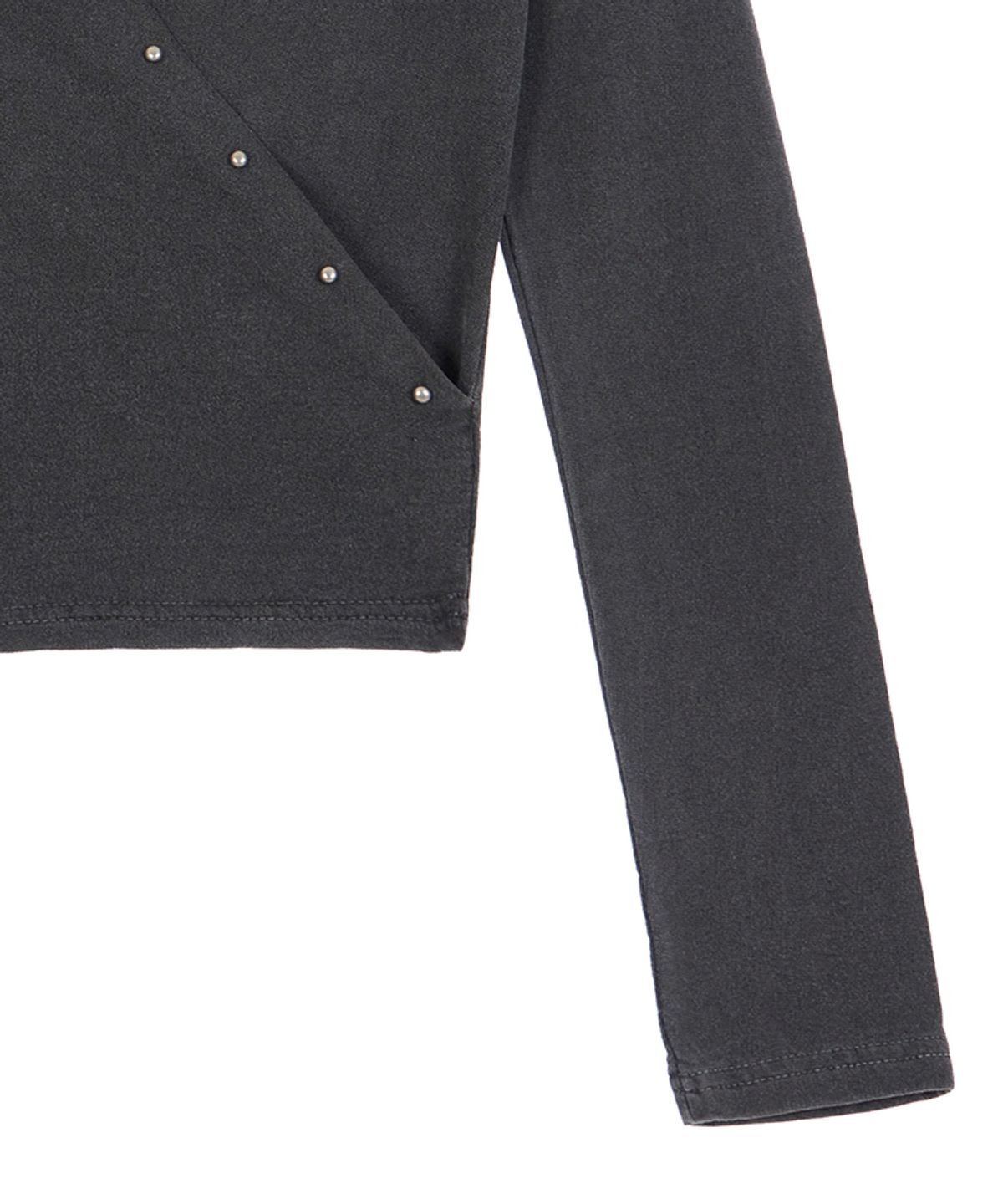 분트(VOONT) Stud Line Hood Long Sleeve (CHARCOAL)