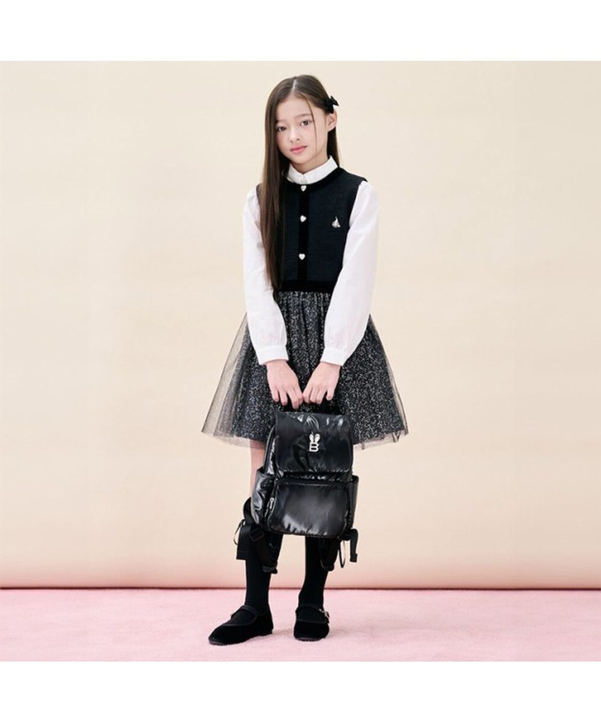 빈폴 키즈(BEANPOLE KIDS) 샤이니 데일리 패딩 백팩  애쉬 (BI5YD2U034)