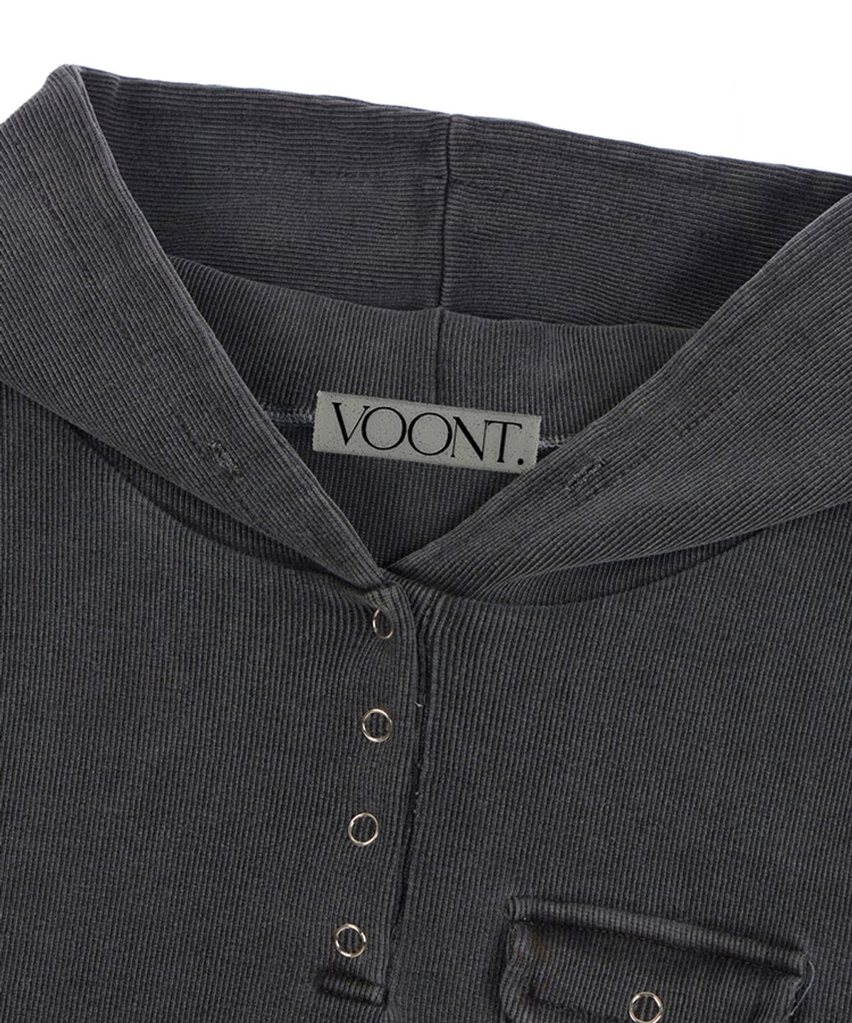 분트(VOONT) Buckle Strap Hood Long Sleeve (CHARCOAL)