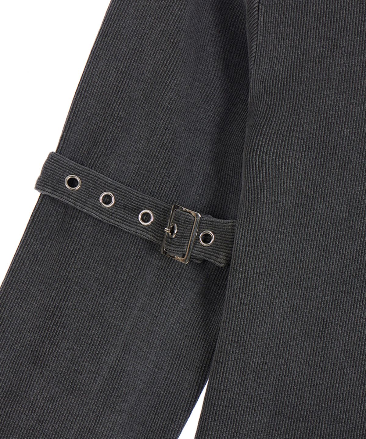 분트(VOONT) Buckle Strap Hood Long Sleeve (CHARCOAL)
