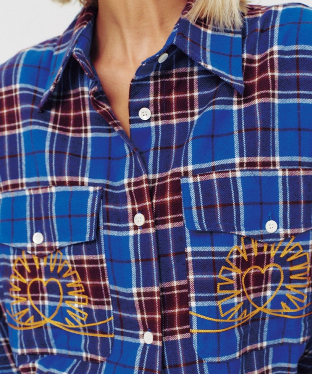 무드베러(MOODBETTER) OVERSIZED CHECK SHIRT BLUE