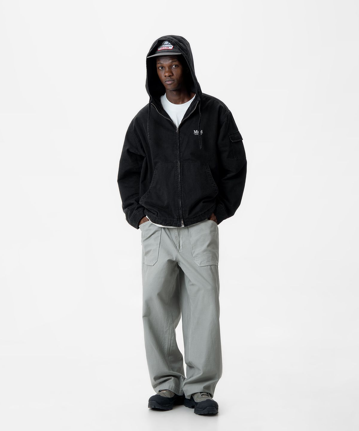 미드업데이트(MIDUPDATE) Wide Fit Utility Fatigue Pants_2color