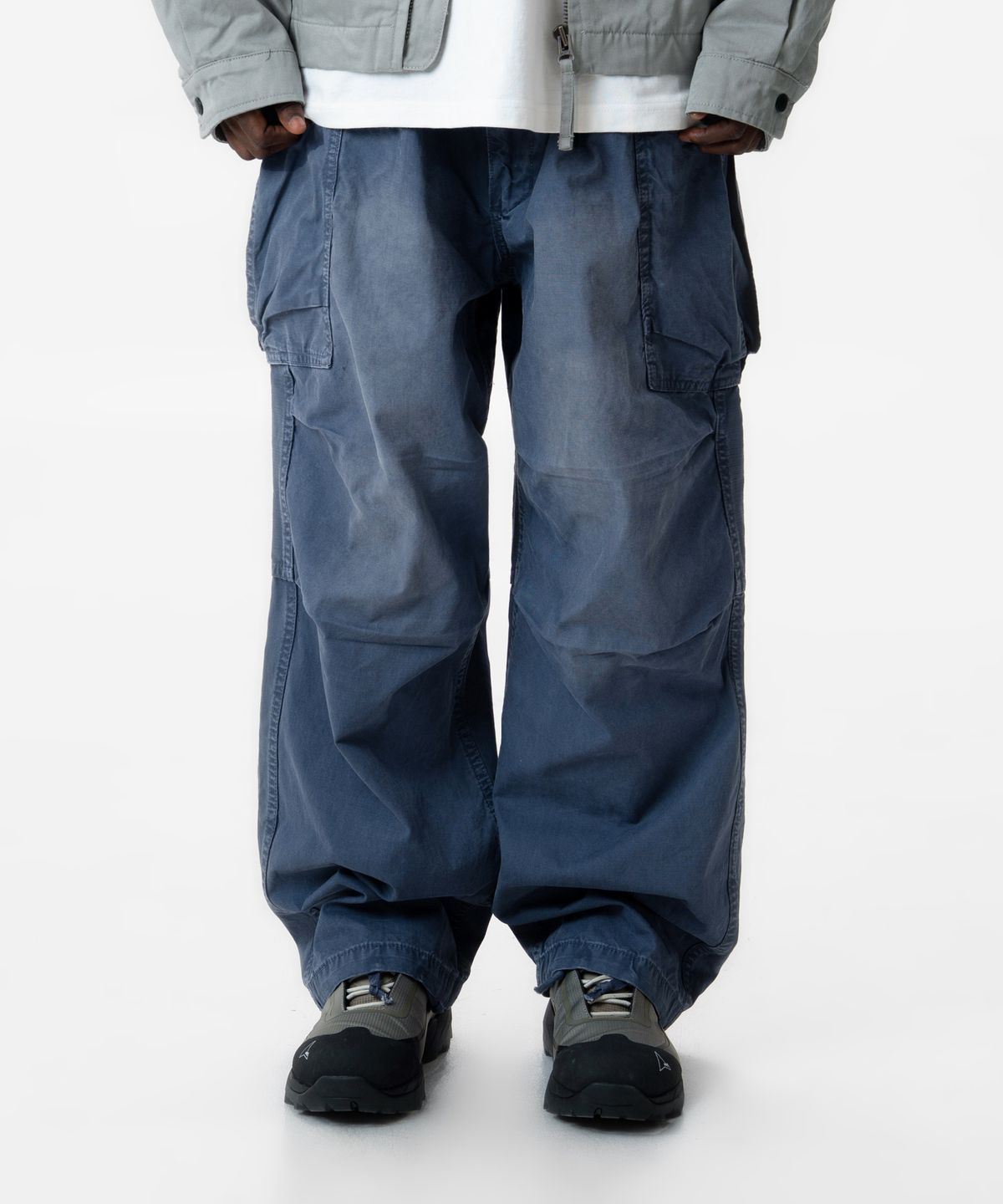 미드업데이트(MIDUPDATE) Wide Fit Washed Cargo Pants_2color