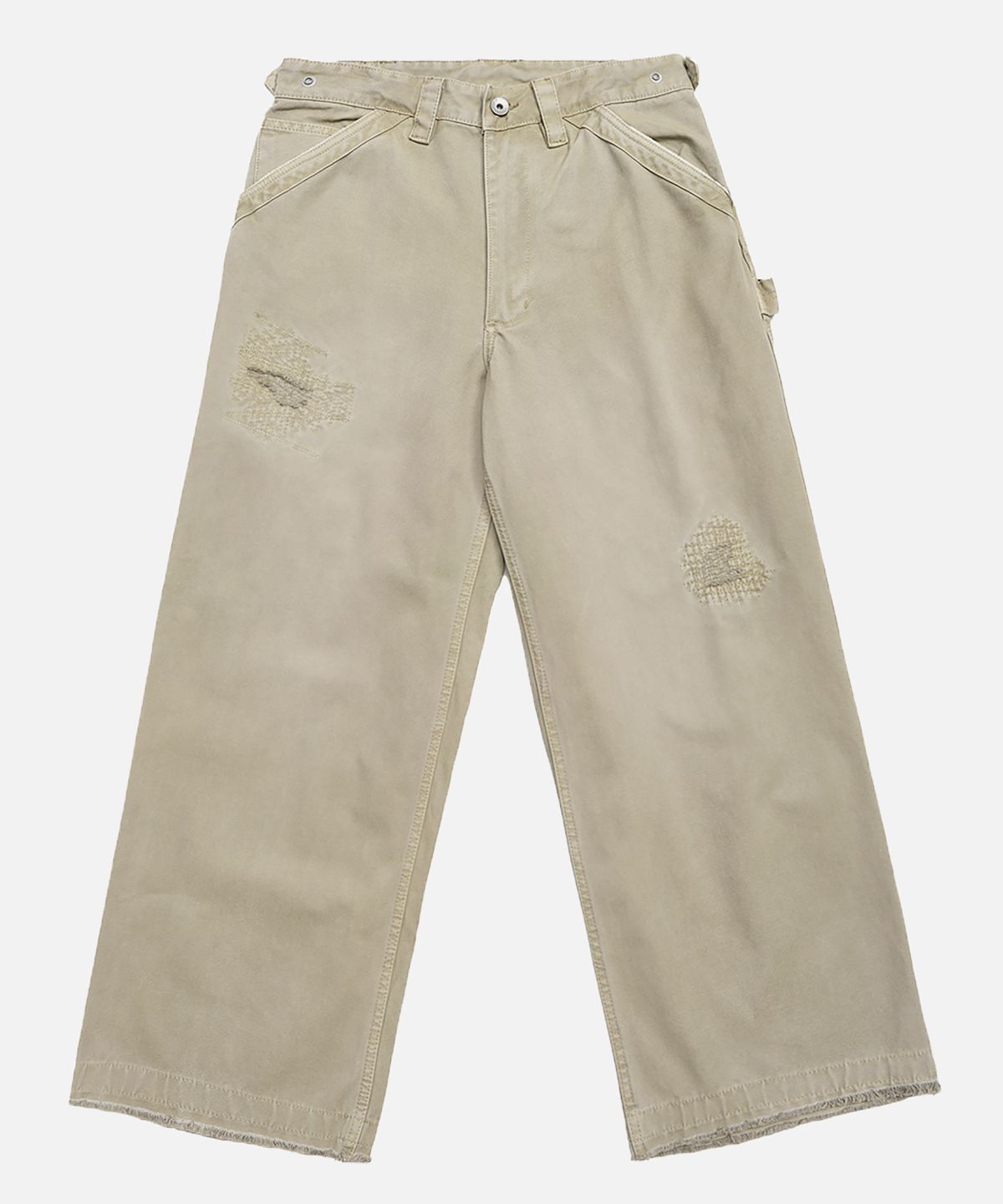 미드업데이트(MIDUPDATE) Wide Fit Destroyed Work Pants_2color