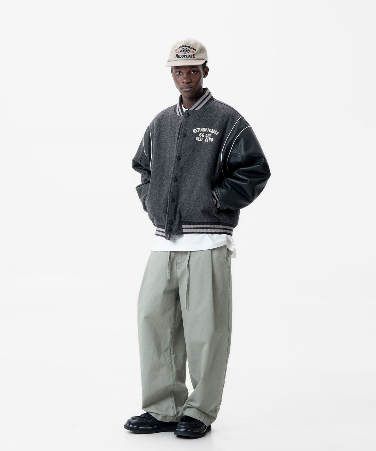 미드업데이트(MIDUPDATE) Wide Fit String Chino Pants_2color