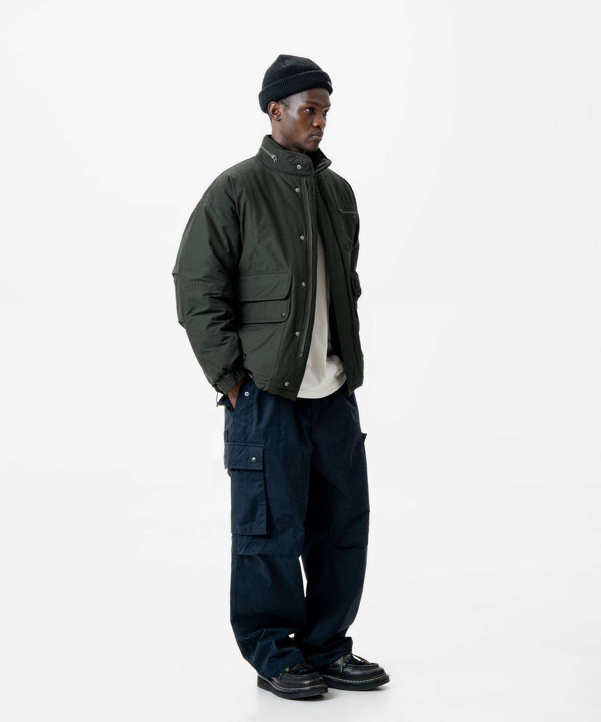 미드업데이트(MIDUPDATE) Wide Fit Webbing Belt Cargo Pants_2color