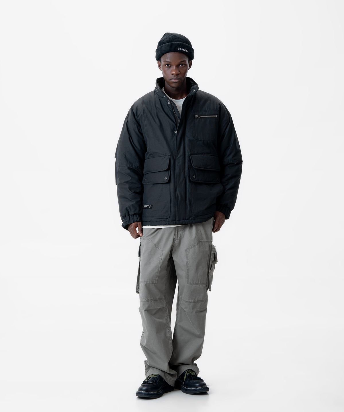 미드업데이트(MIDUPDATE) Wide Fit Webbing Belt Cargo Pants_2color