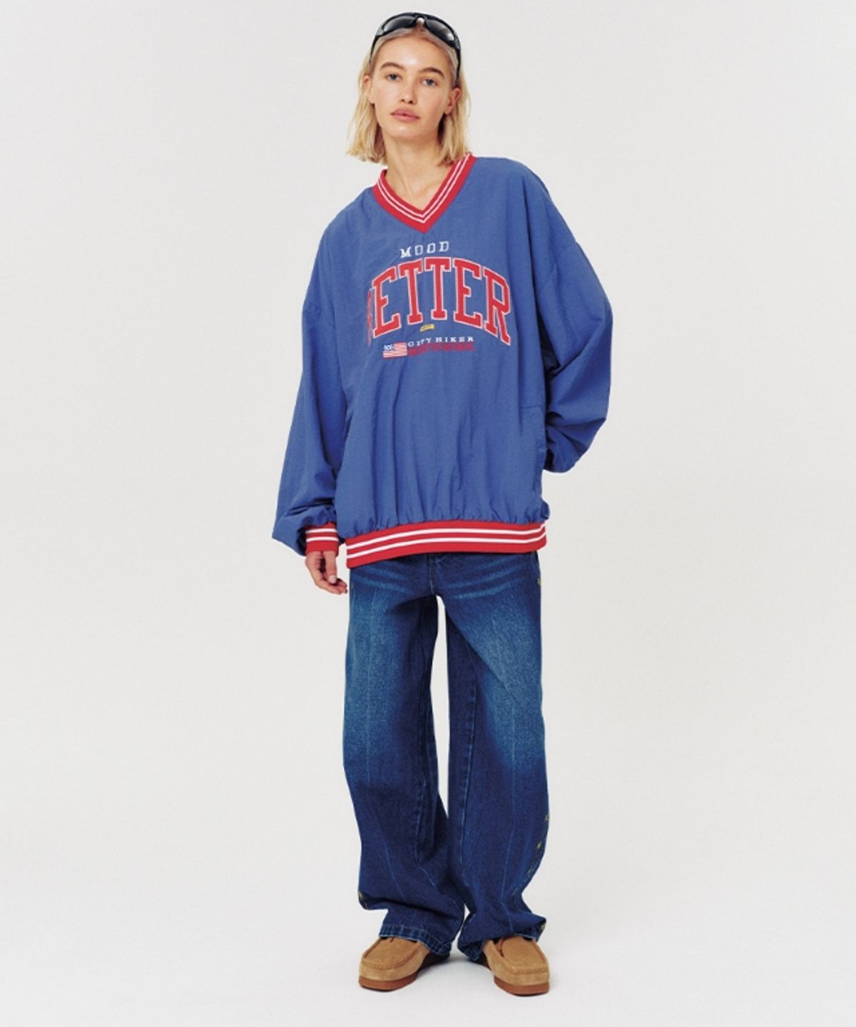 무드베러(MOODBETTER) LOGO NYLON JERSEY BLUE