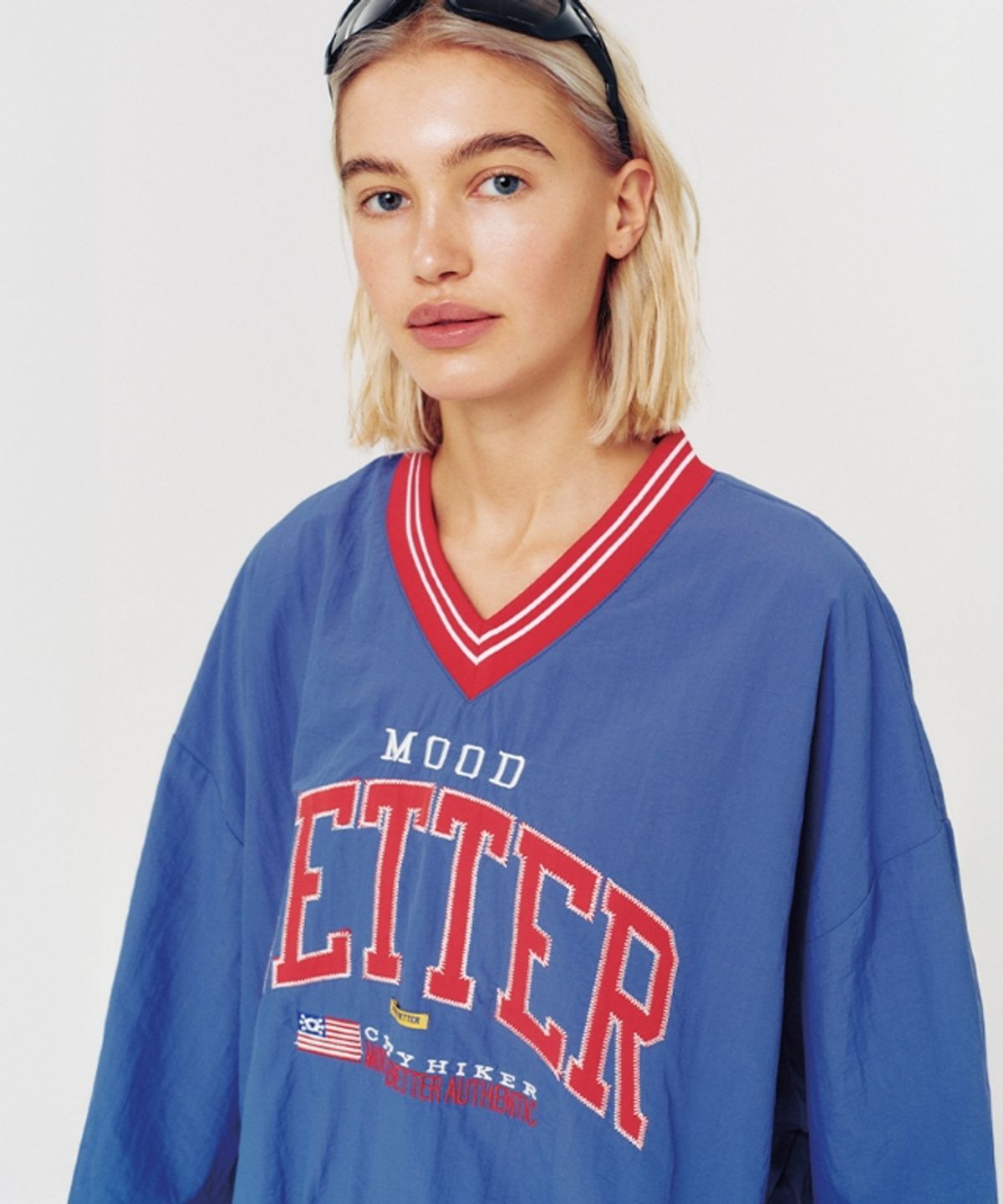 무드베러(MOODBETTER) LOGO NYLON JERSEY BLUE