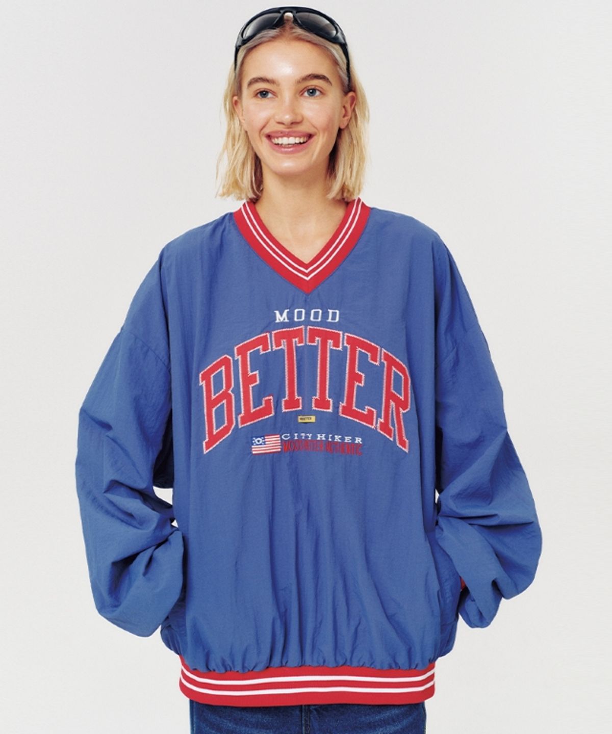 무드베러(MOODBETTER) LOGO NYLON JERSEY BLUE