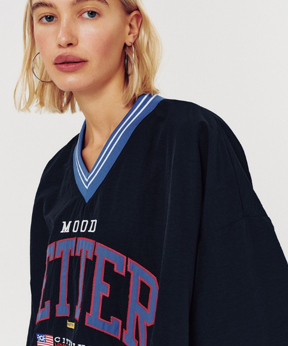 무드베러(MOODBETTER) LOGO NYLON JERSEY CHARCOAL