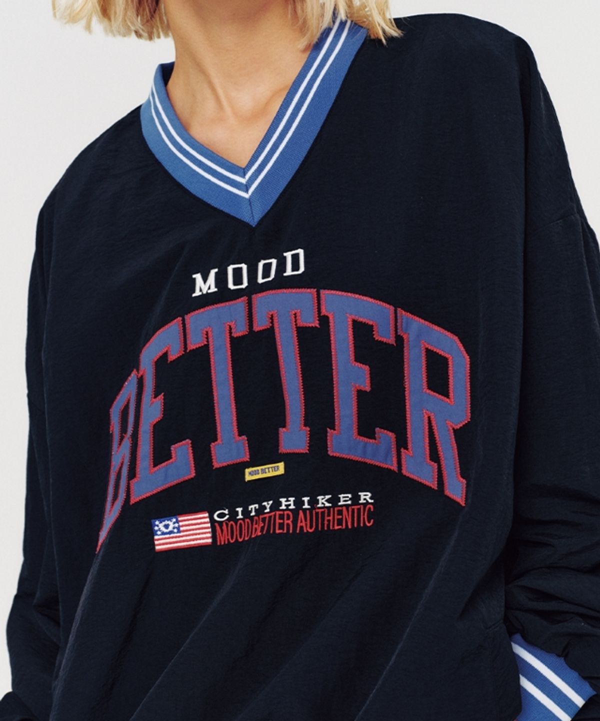 무드베러(MOODBETTER) LOGO NYLON JERSEY CHARCOAL