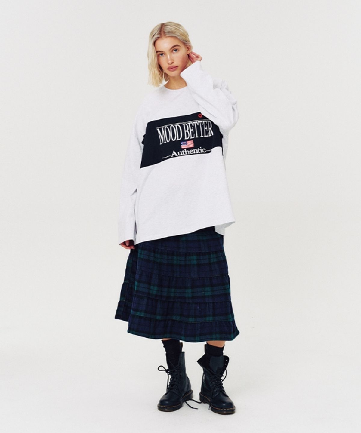무드베러(MOODBETTER) VINTAGE AUTHENTIC LONG SLEEVE WHITE MELANGE