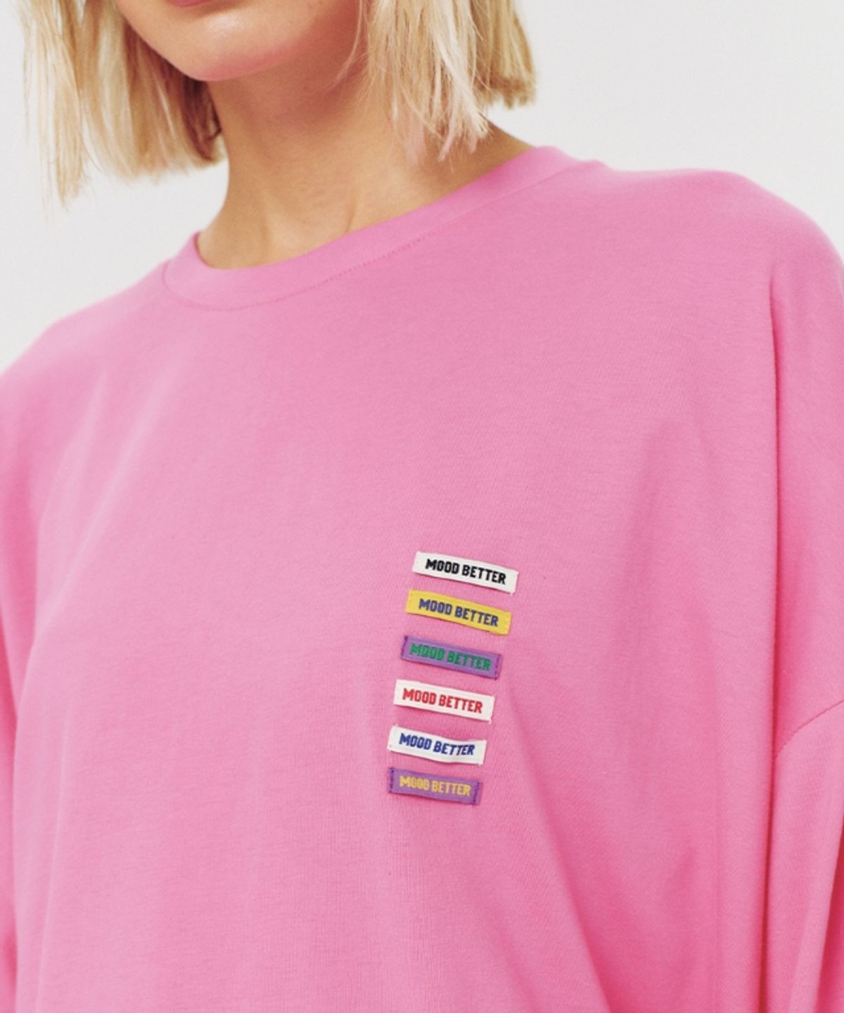 무드베러(MOODBETTER) LABEL POINT LONG SLEEVE PINK