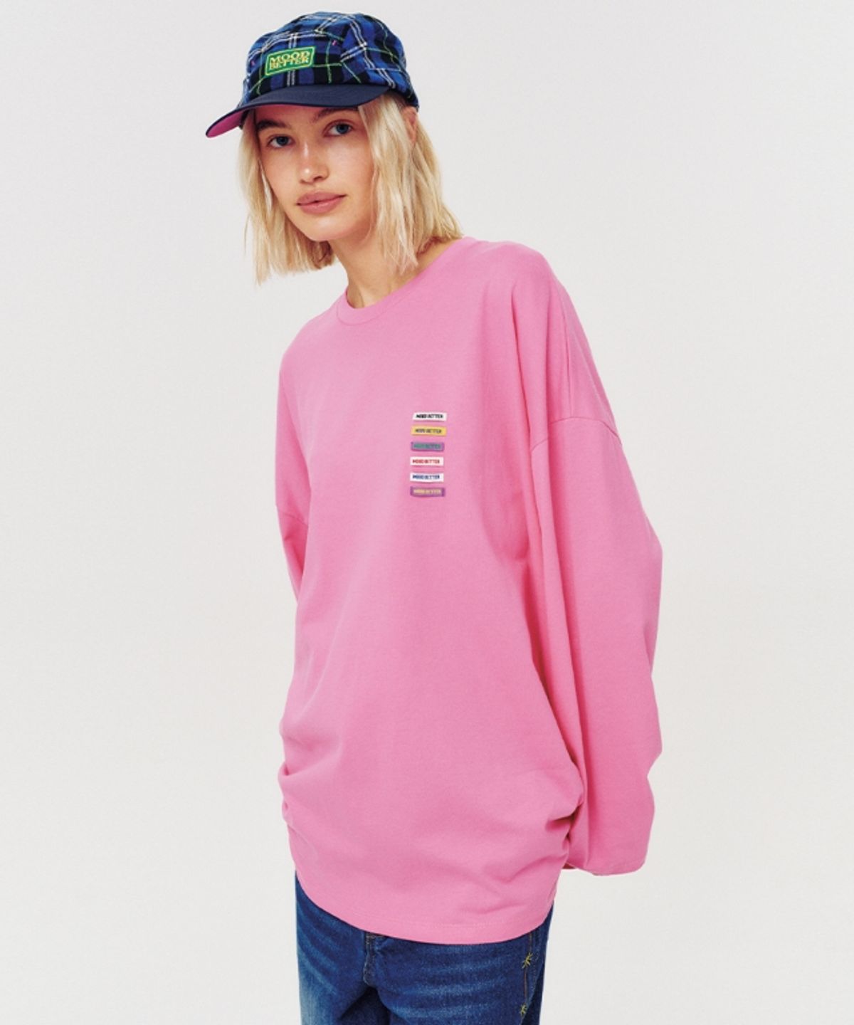 무드베러(MOODBETTER) LABEL POINT LONG SLEEVE PINK