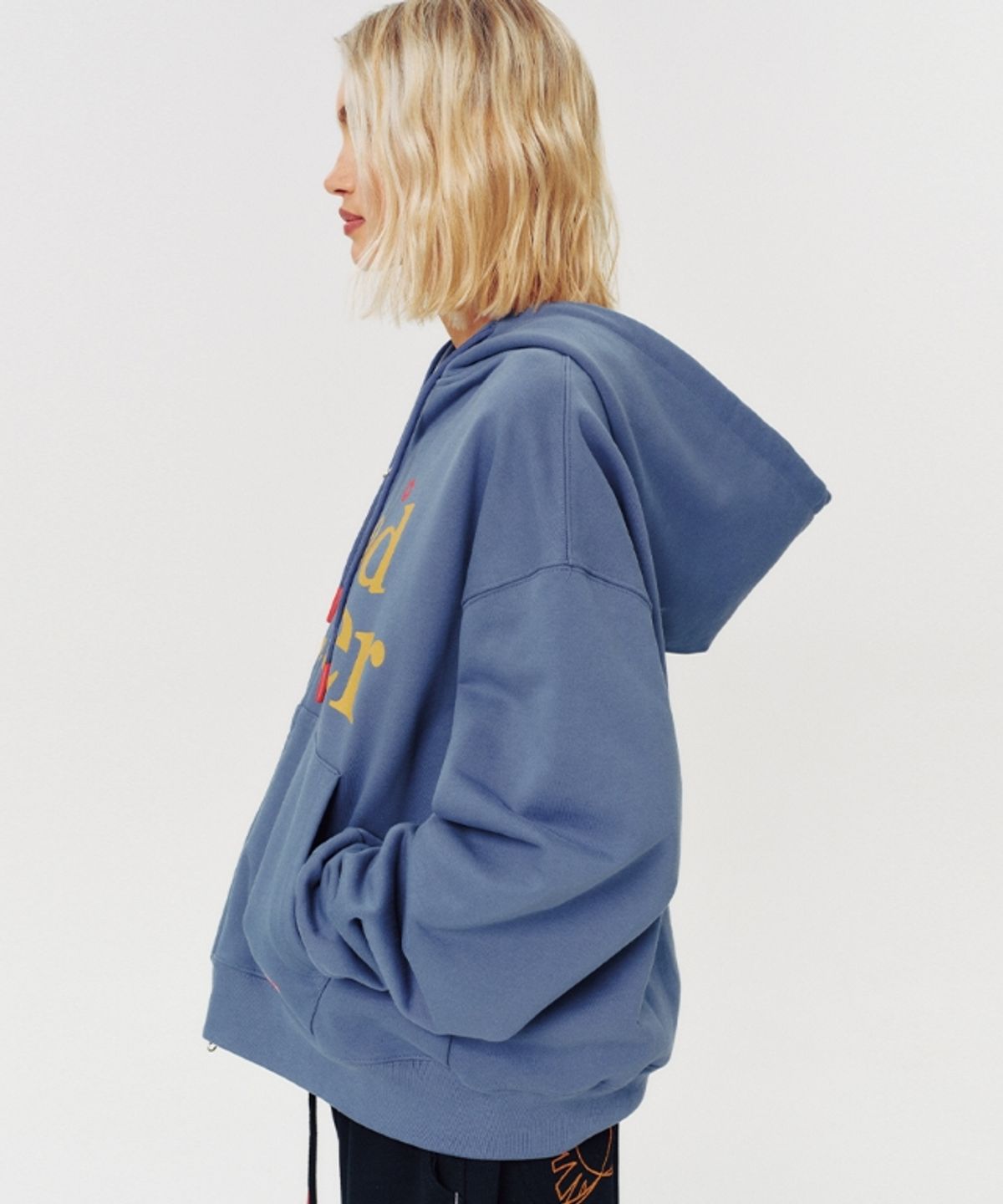 무드베러(MOODBETTER) MOOD HOODED ZIP UP DUSTY BLUE