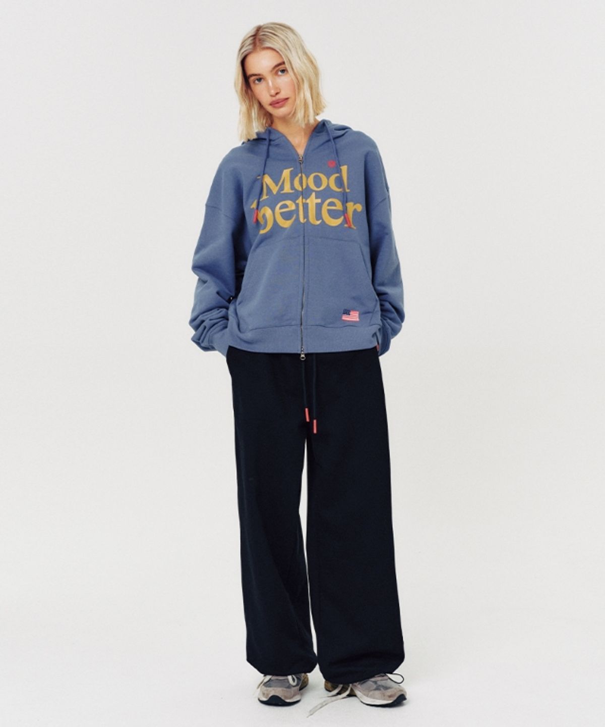 무드베러(MOODBETTER) MOOD HOODED ZIP UP DUSTY BLUE