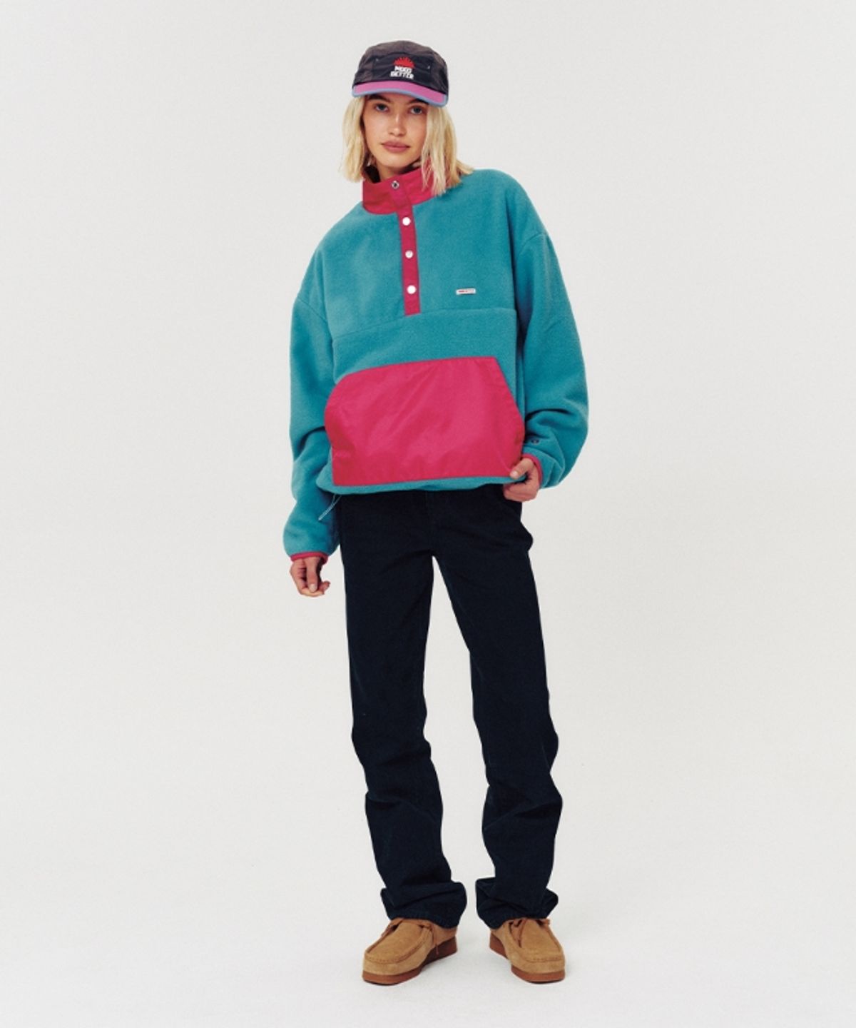 무드베러(MOODBETTER) RETRO FLEECE ANORAK EMERALD GREEN